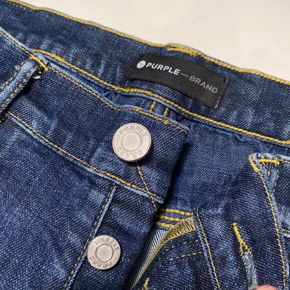 Purple Jeans P001 Pre-Distressed Dark Denim Size 32x34 - Picture 4 of 12